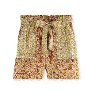 Scotch & Soda Organic Cotton Floral Print Waist Tie Shorts Sz XL New